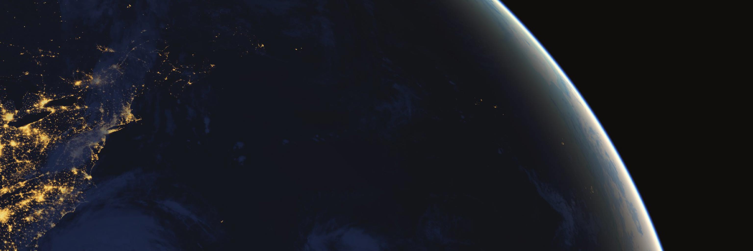 View of earth's lights from space
